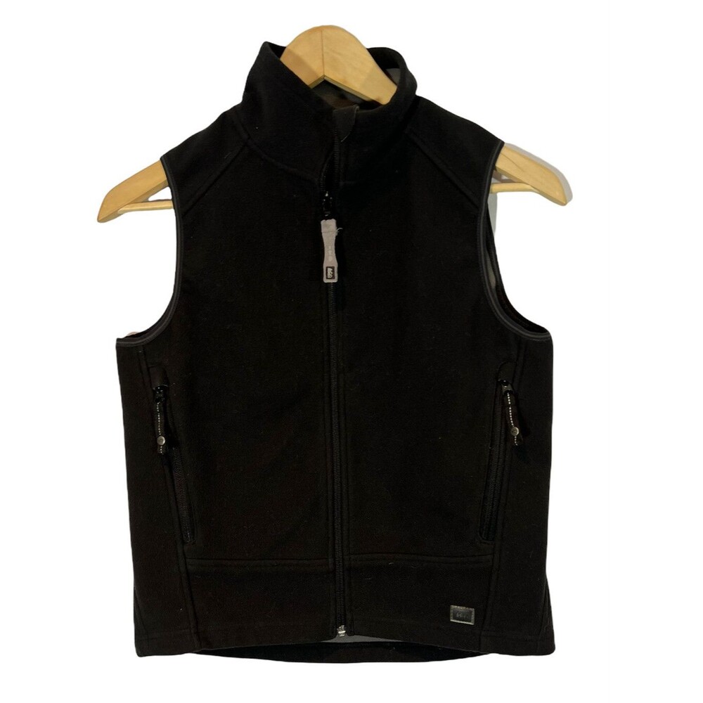 REI Water Resistant Girls Full Zip Vest - Size Large 13/14   black
